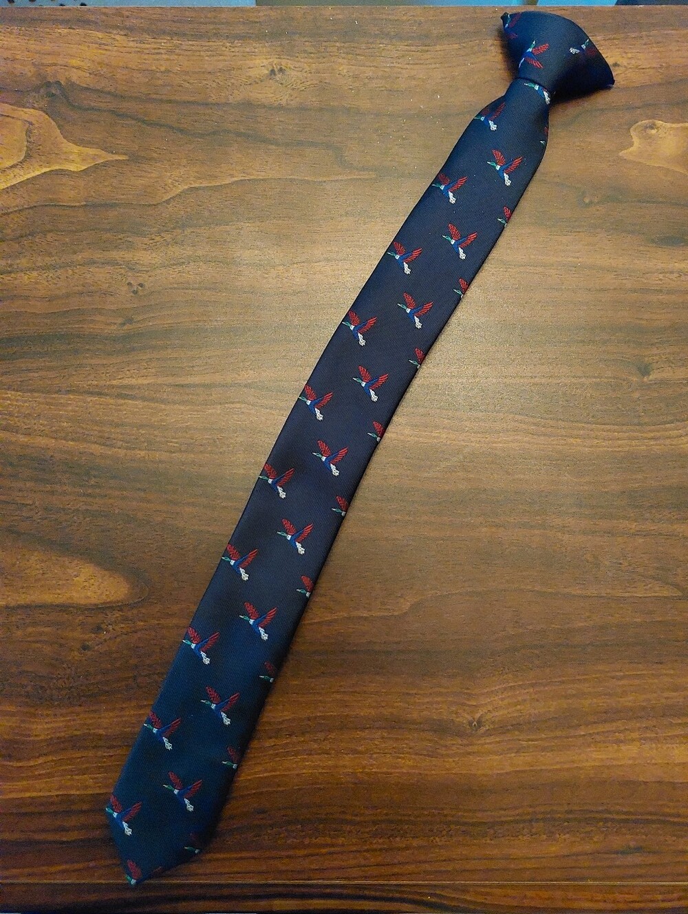 Classic Navy Duck Pattern Clip On Men's Tie